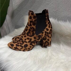 Leopard Print Ankle Boots